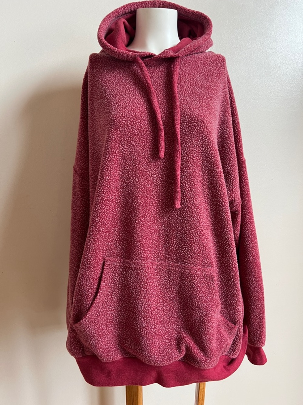Soft Serve Clothing Plush Hooded Pullover - Berry Red